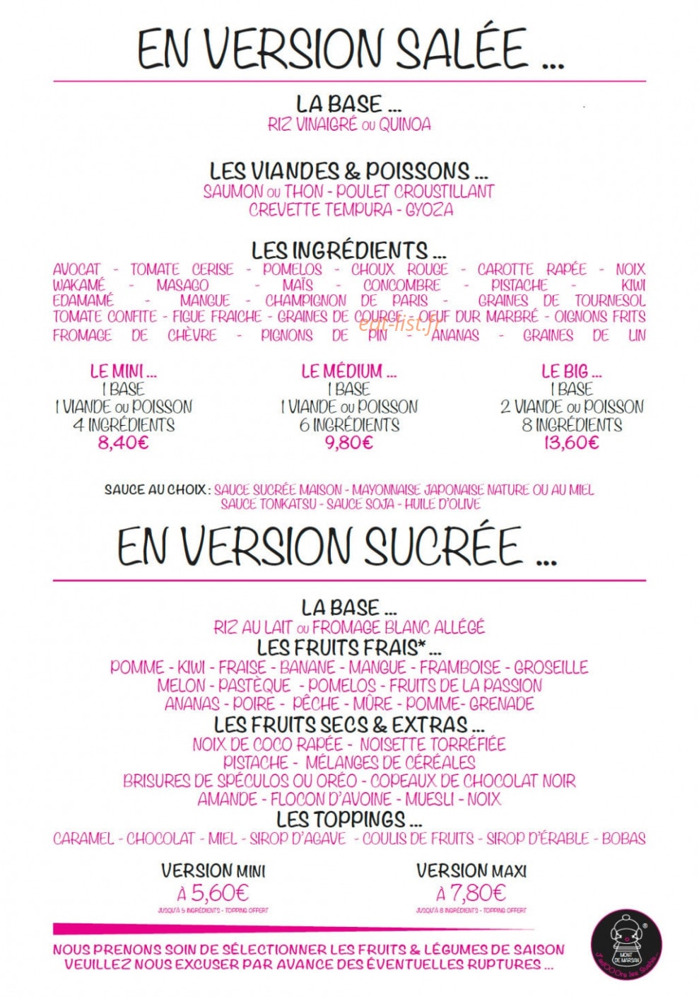 J'adOOOre les sushis — carte page 6
