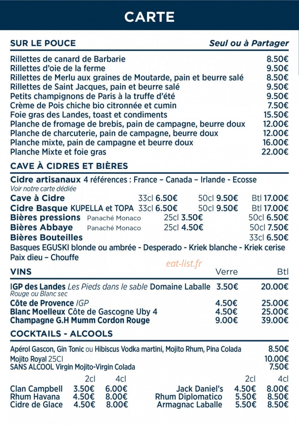La Madeleine — carte page 7