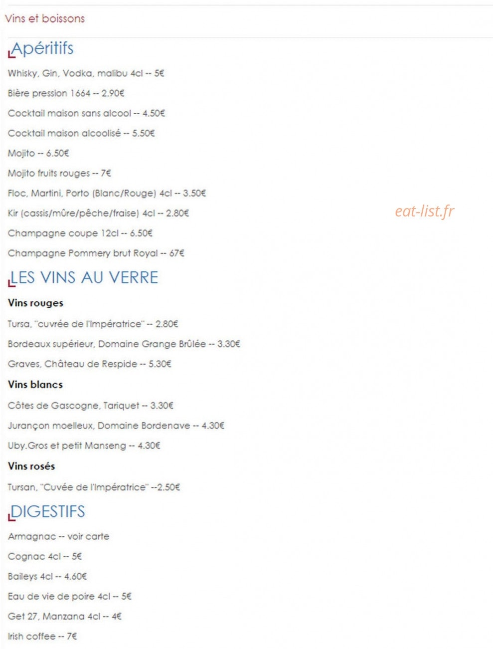 Le Bistrot de Marcel — carte page 6