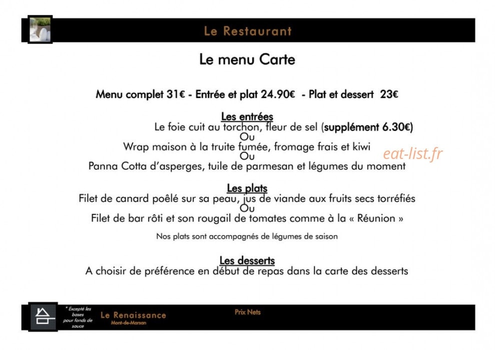 Le Renaissance — carte page 7
