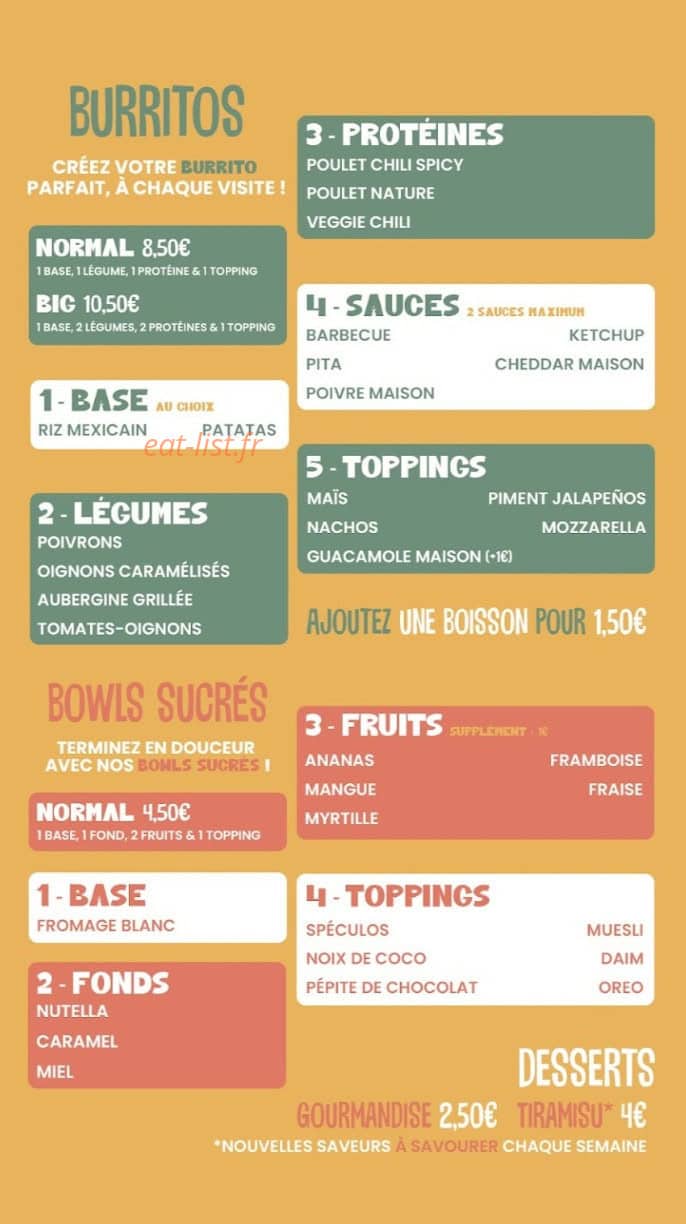 Poke Bar — carte page 2