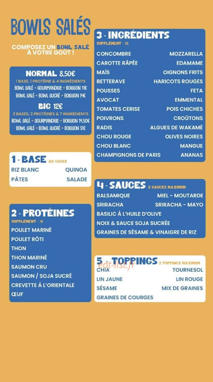 Poke Bar — carte page 1