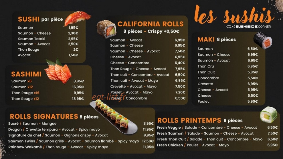 Sushi Side — carte page 2