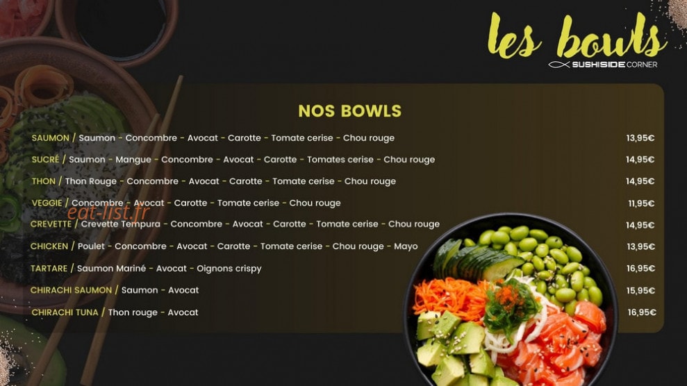Sushi Side — carte page 1
