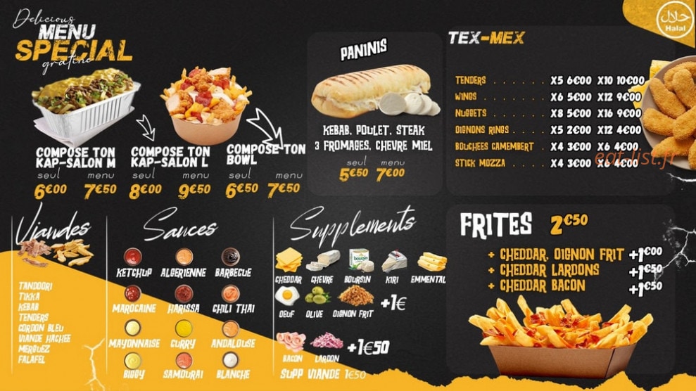 Tacos'n Cheez — carte page 4