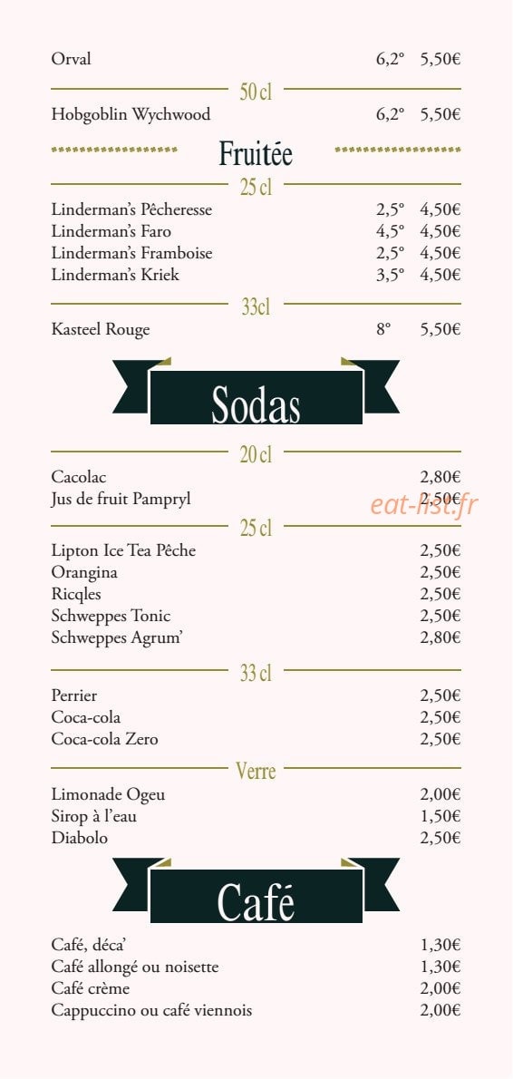 The Potcheen Pub — carte page 3