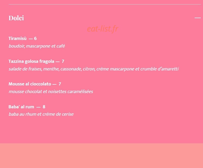 Trattoria Peppe — carte page 3