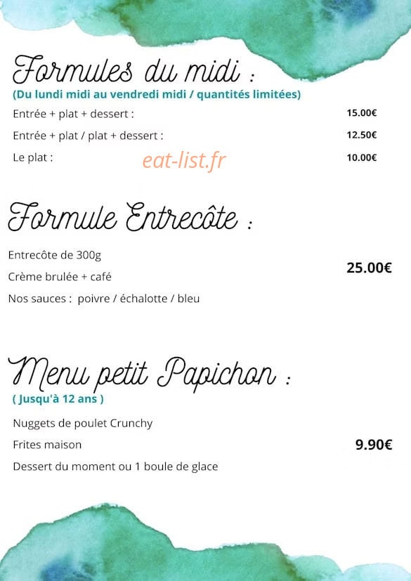 La Papiche — carte page 1