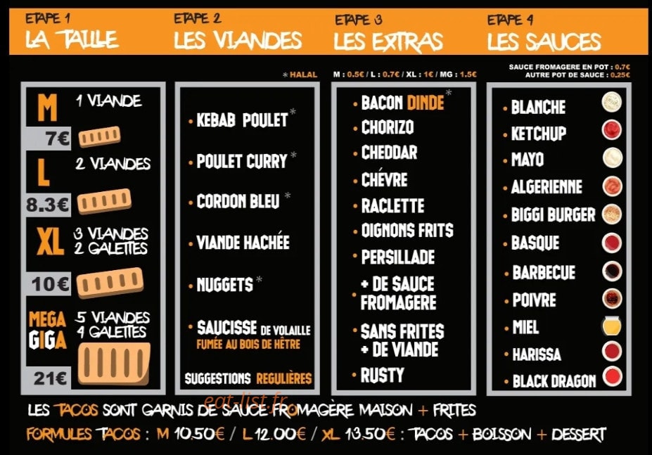 Black Tacos — carte page 2