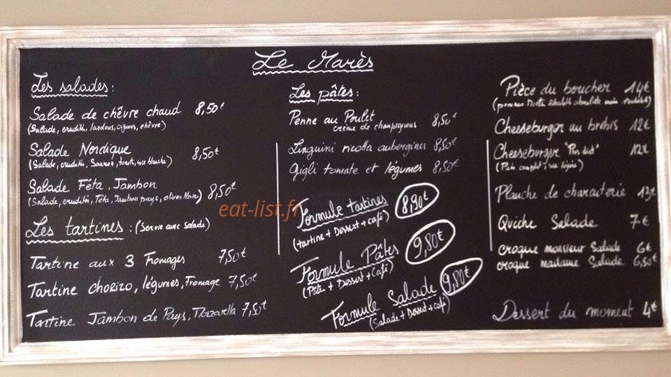 Brasserie Marès — carte page 1