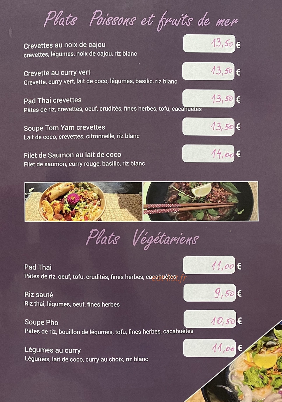 CA Thai — carte page 2