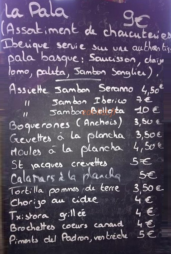 Chez Babeth — carte page 1