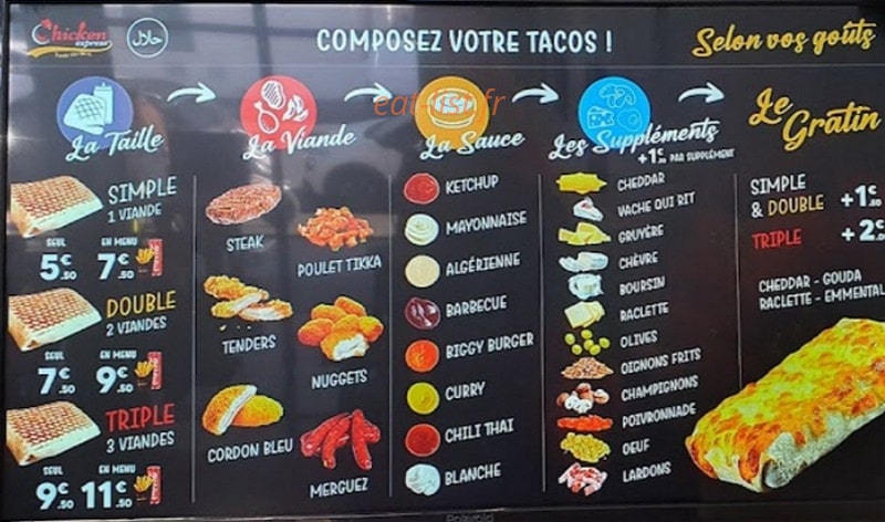 Chicken express — carte page 3