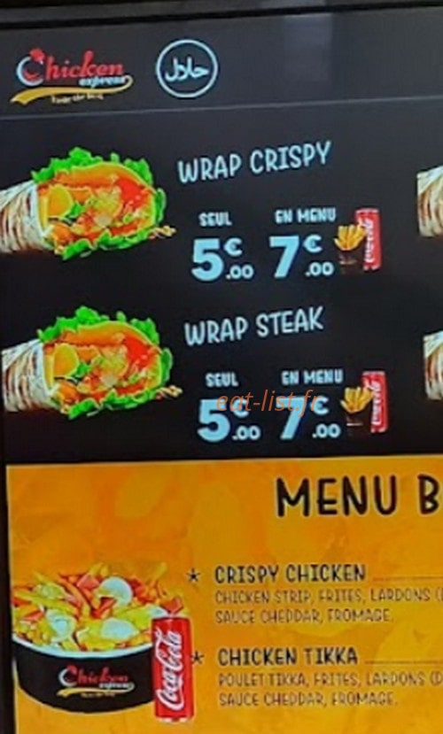 Chicken express — carte page 2