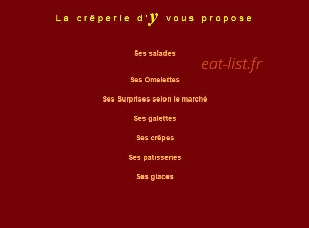 Crêperie d' y — carte page 2