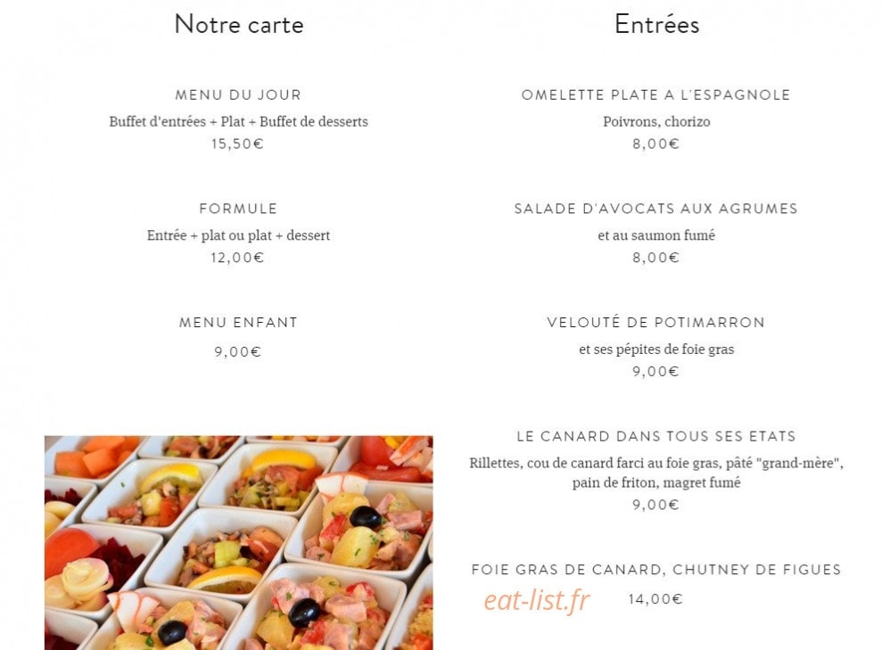 Dax Hotel — carte page 1