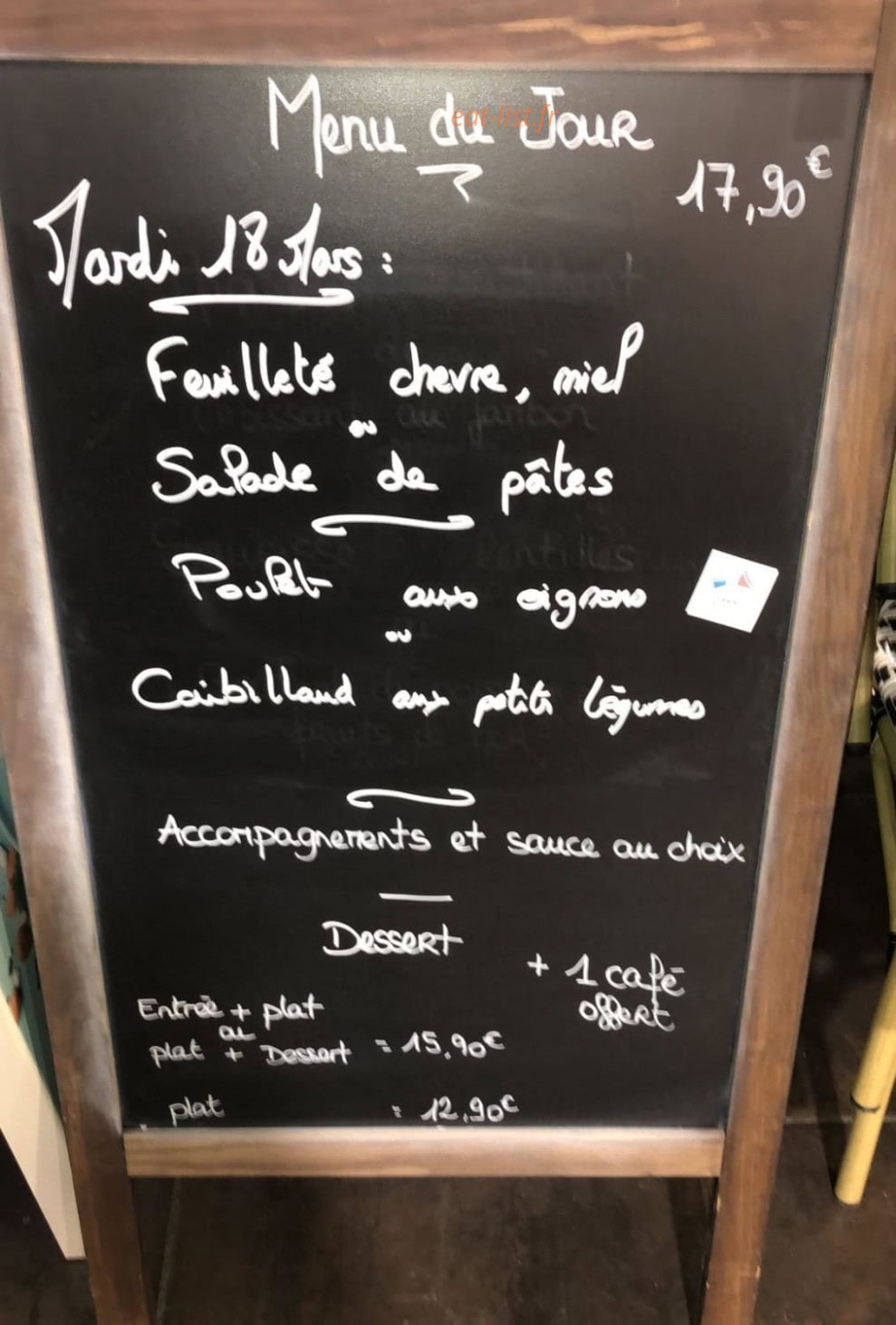 Delicia's — carte page 1