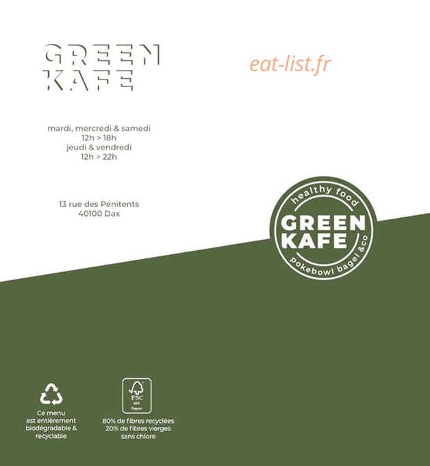 GreenKafe — carte page 1