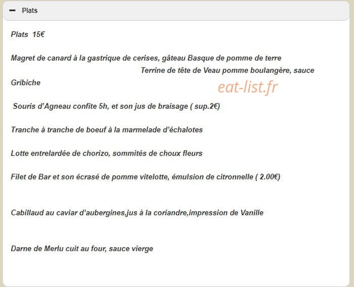 La grande brasserie de l'Atrium — carte page 2