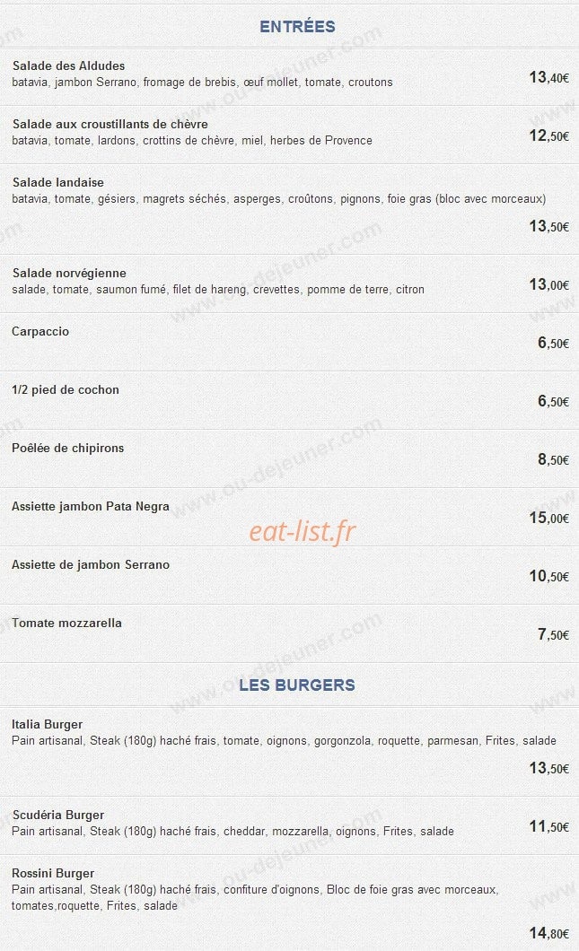La Scuderia — carte page 2