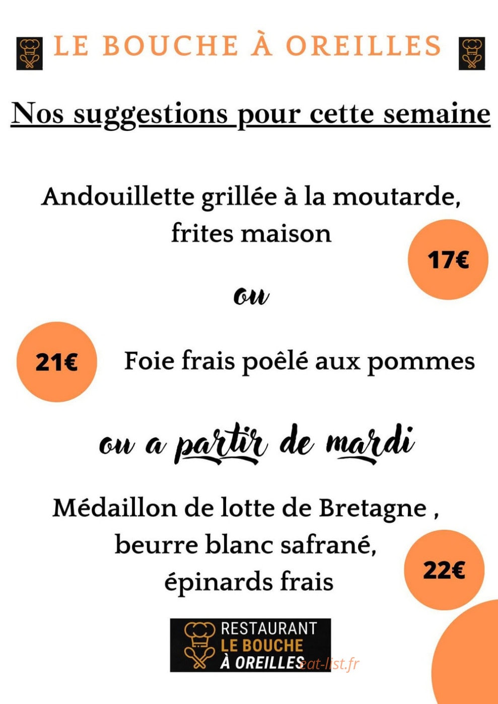 Le Bouche A Oreilles — carte page 2