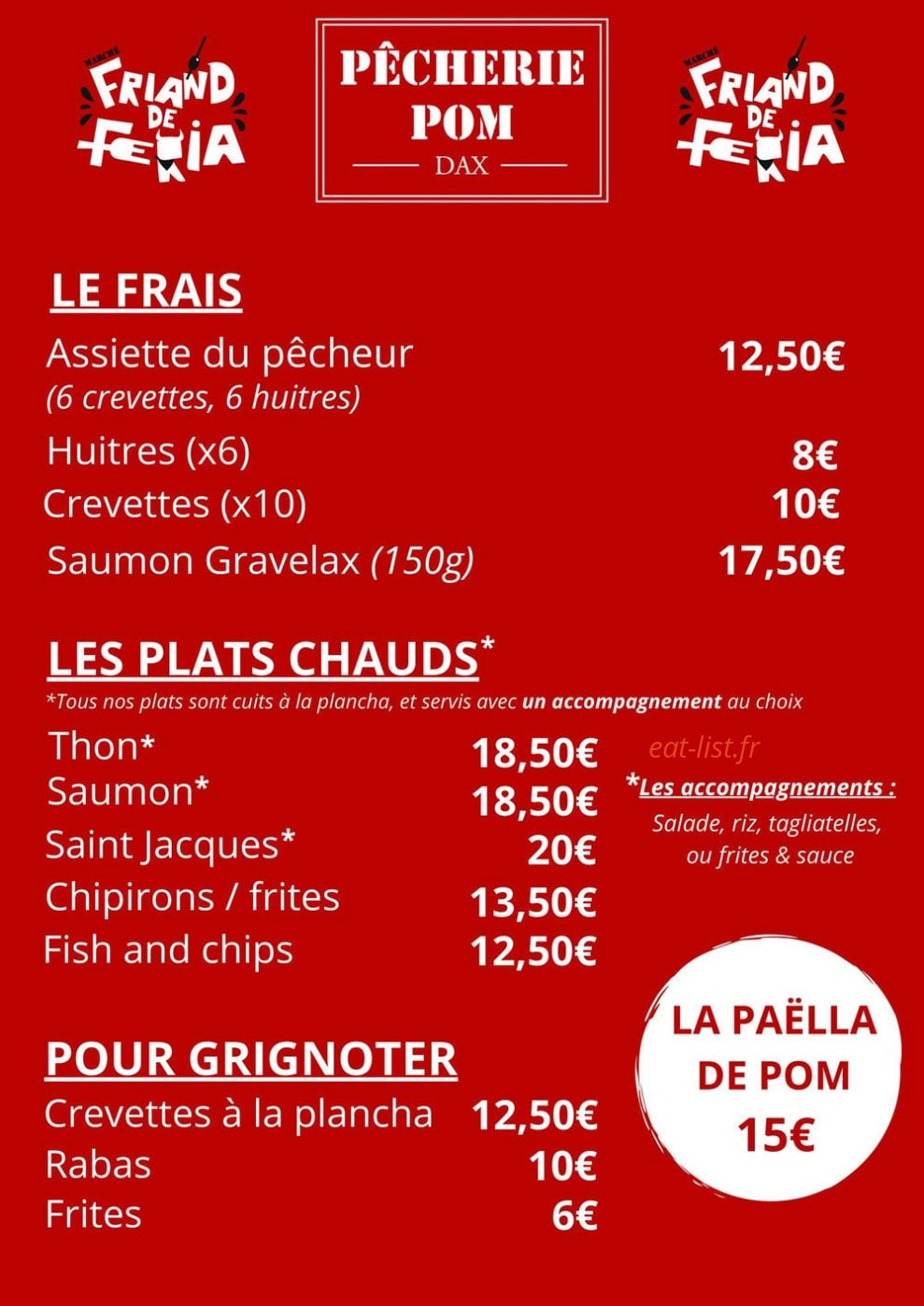 Marché Friand — carte page 1