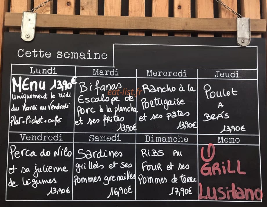 O Grill Lusitano — carte page 1