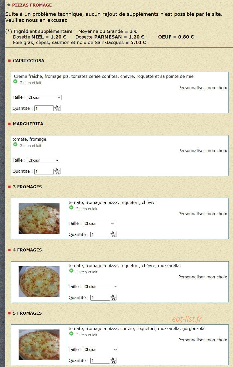 Pizza Toto — carte page 4