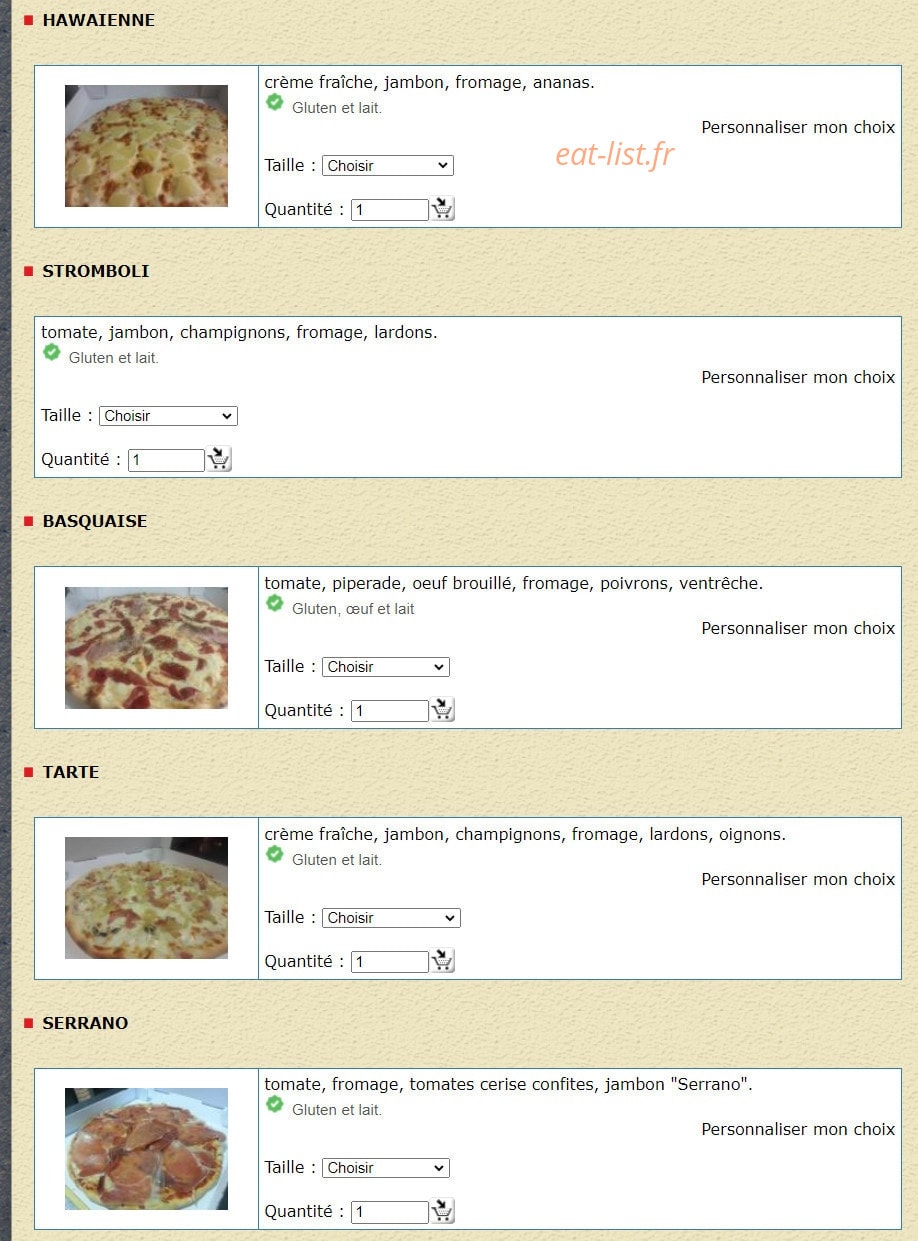 Pizza Toto — carte page 3