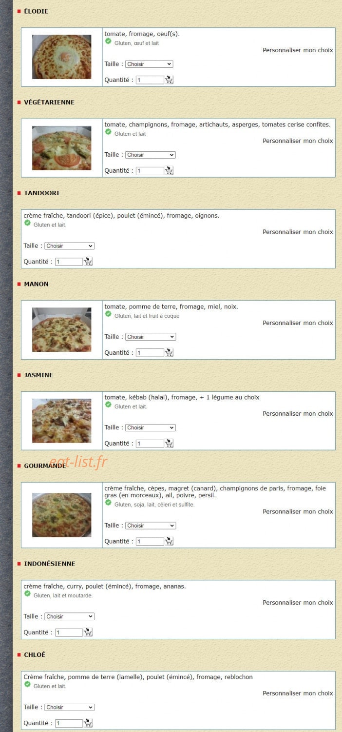 Pizza Toto — carte page 7