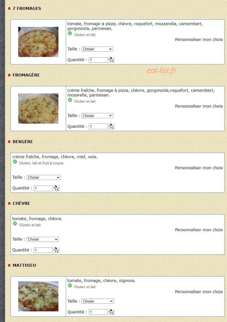 Pizza Toto — carte page 5