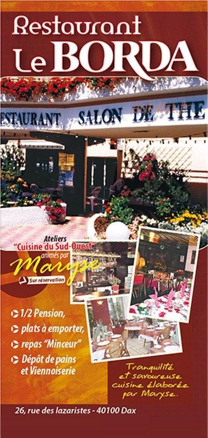 Restaurant Le Borda — carte page 1