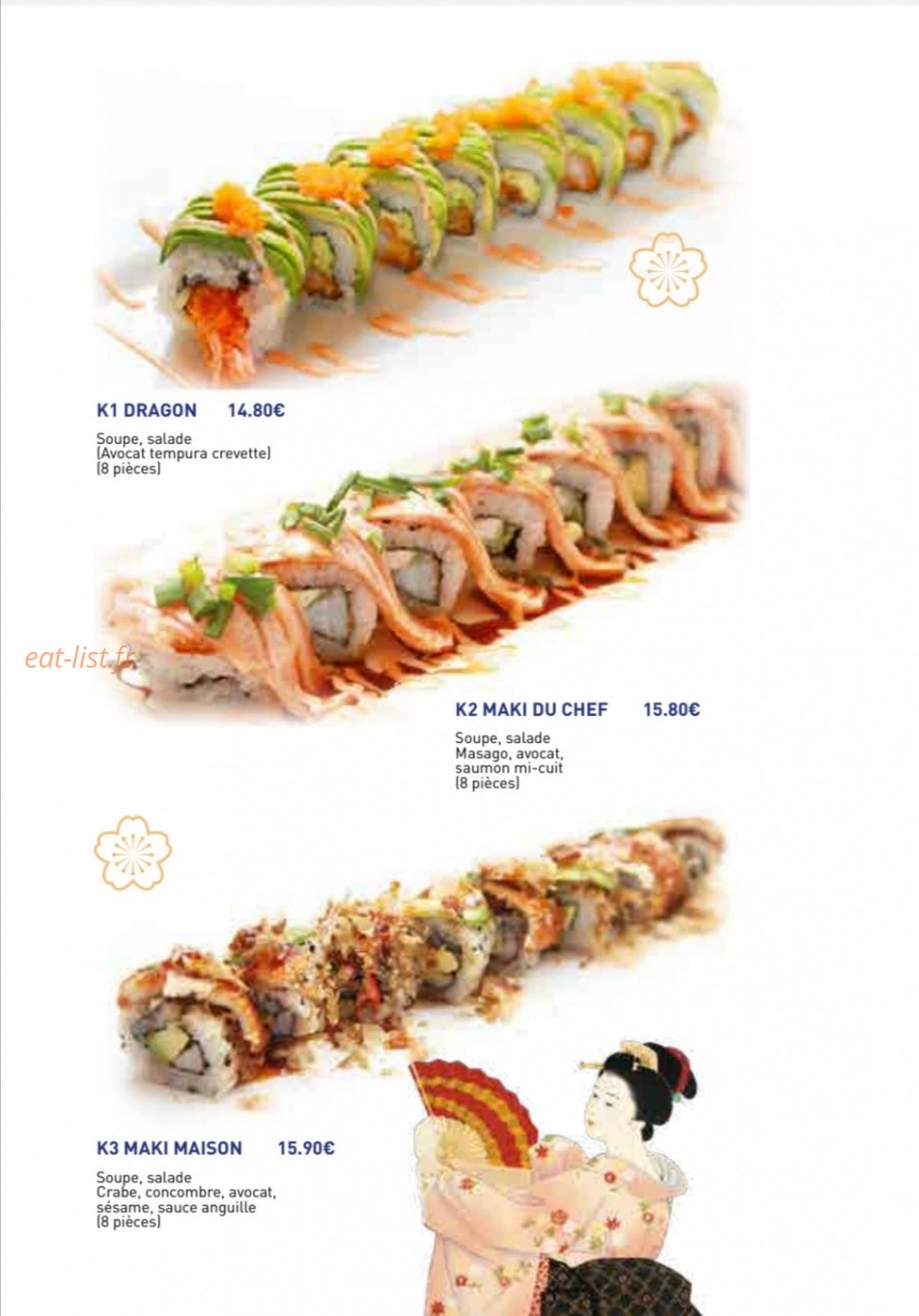 Restaurant Sakura — carte page 2