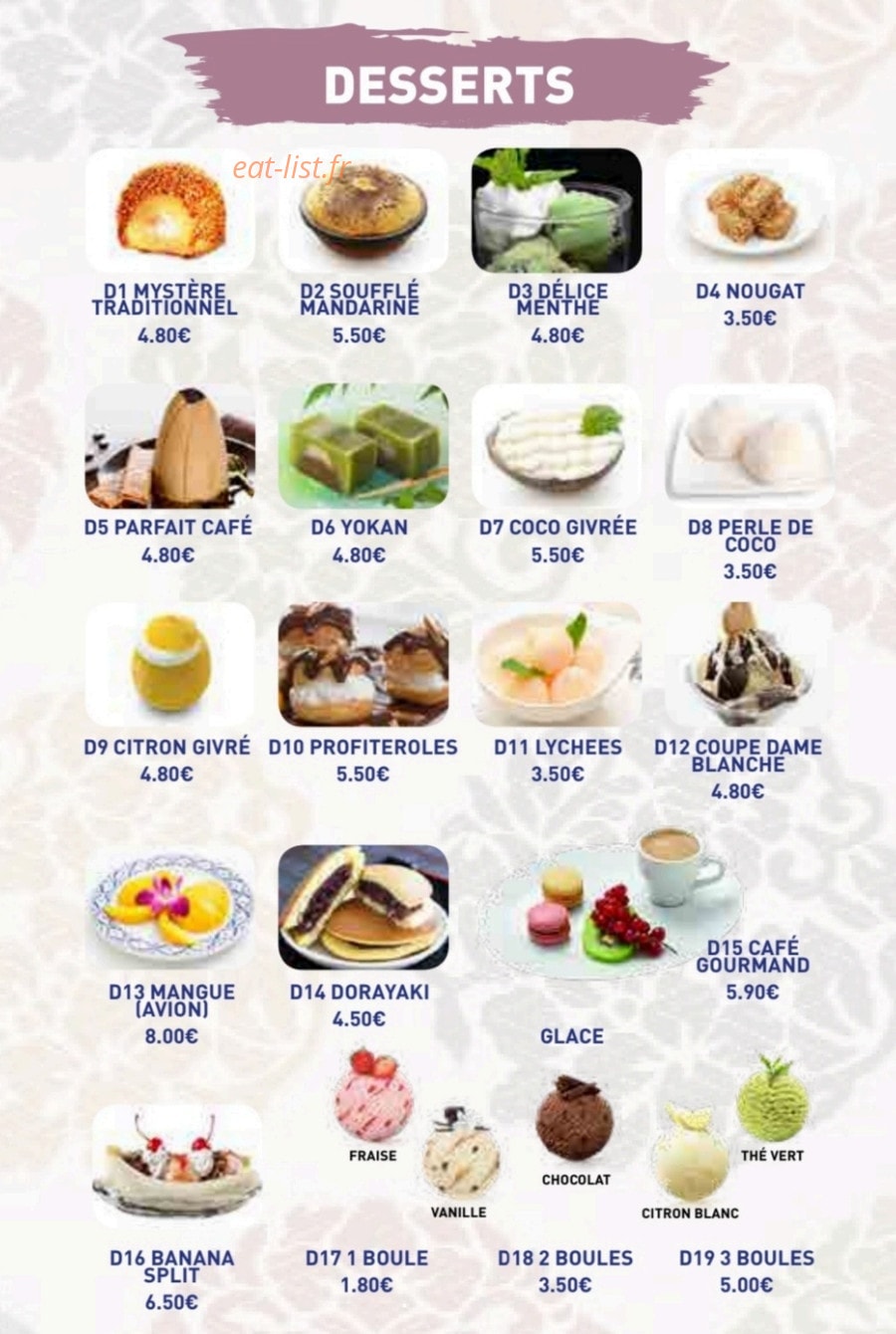 Restaurant Sakura — carte page 16