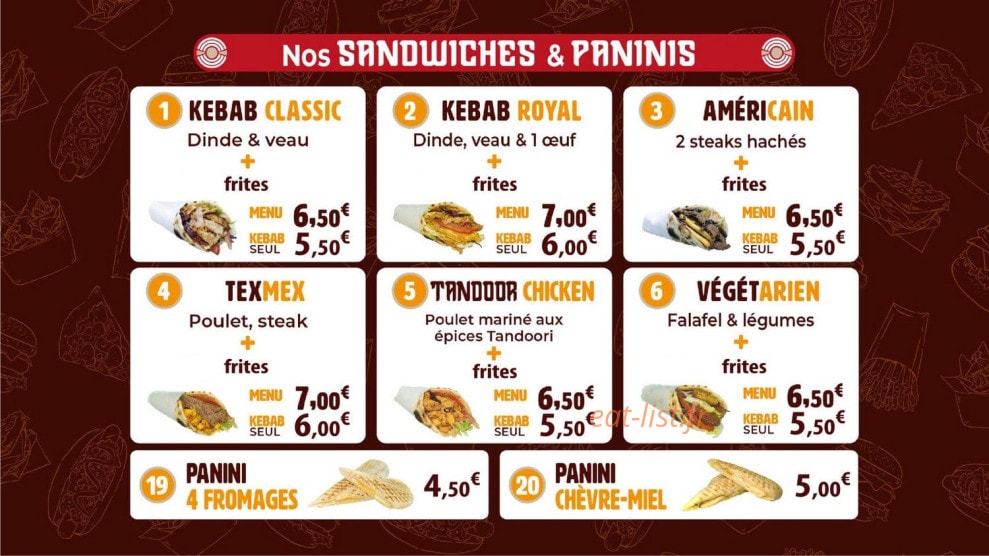 Tandoor — carte page 1