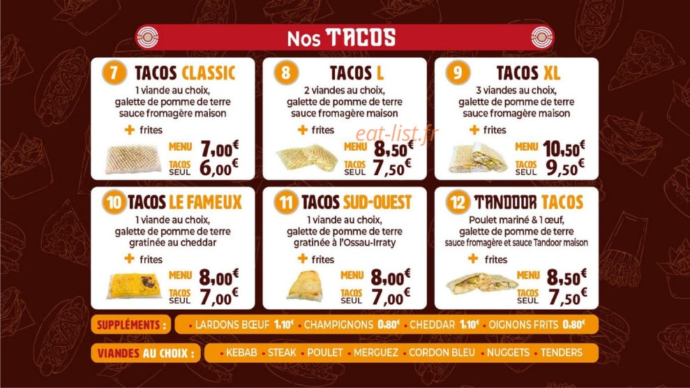 Tandoor — carte page 2