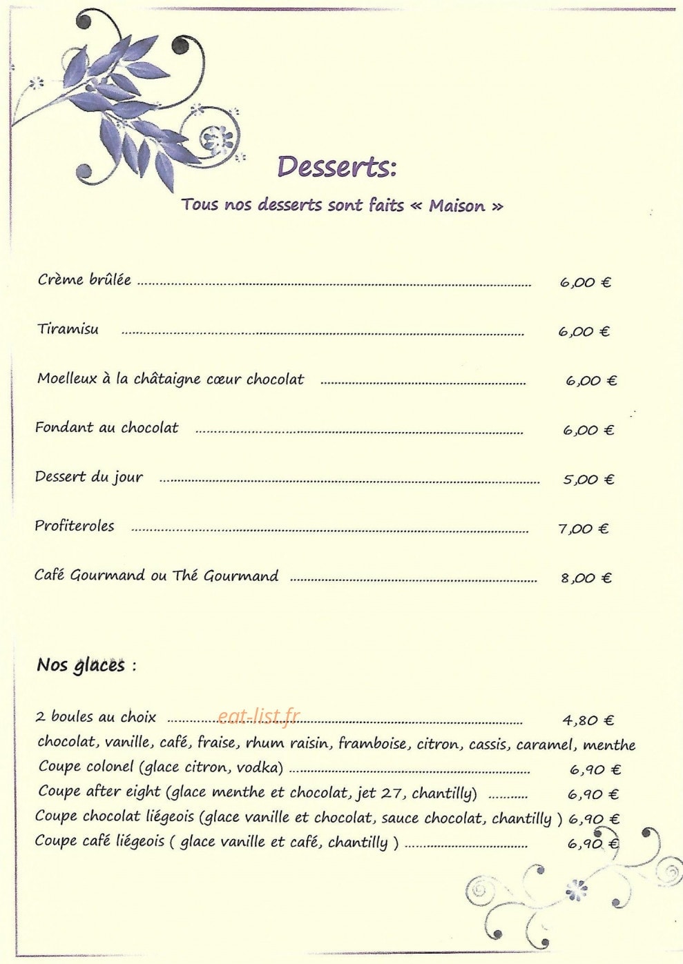 Le Relais des Sources — carte page 6