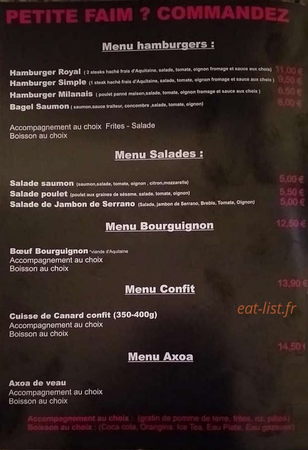 Sonia Trait'Heure Resto — carte page 3
