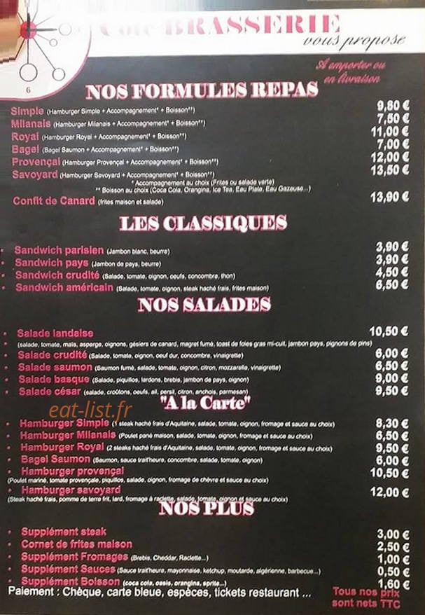 Sonia Trait'Heure Resto — carte page 2
