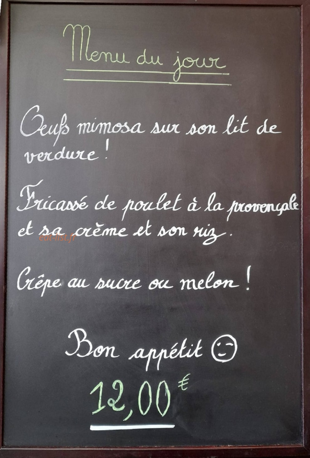 Sonia Trait'Heure Resto — carte page 1