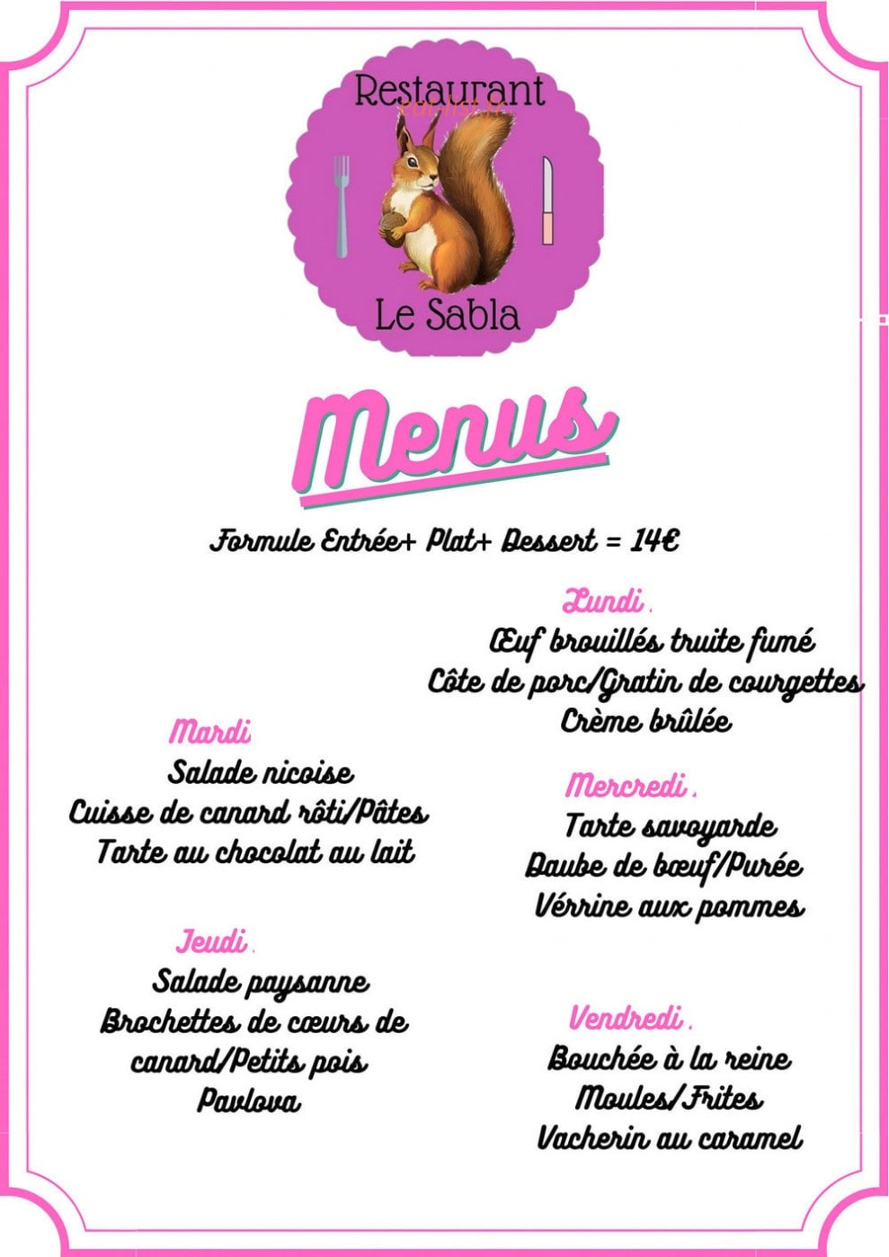 Le Sabla — carte page 1