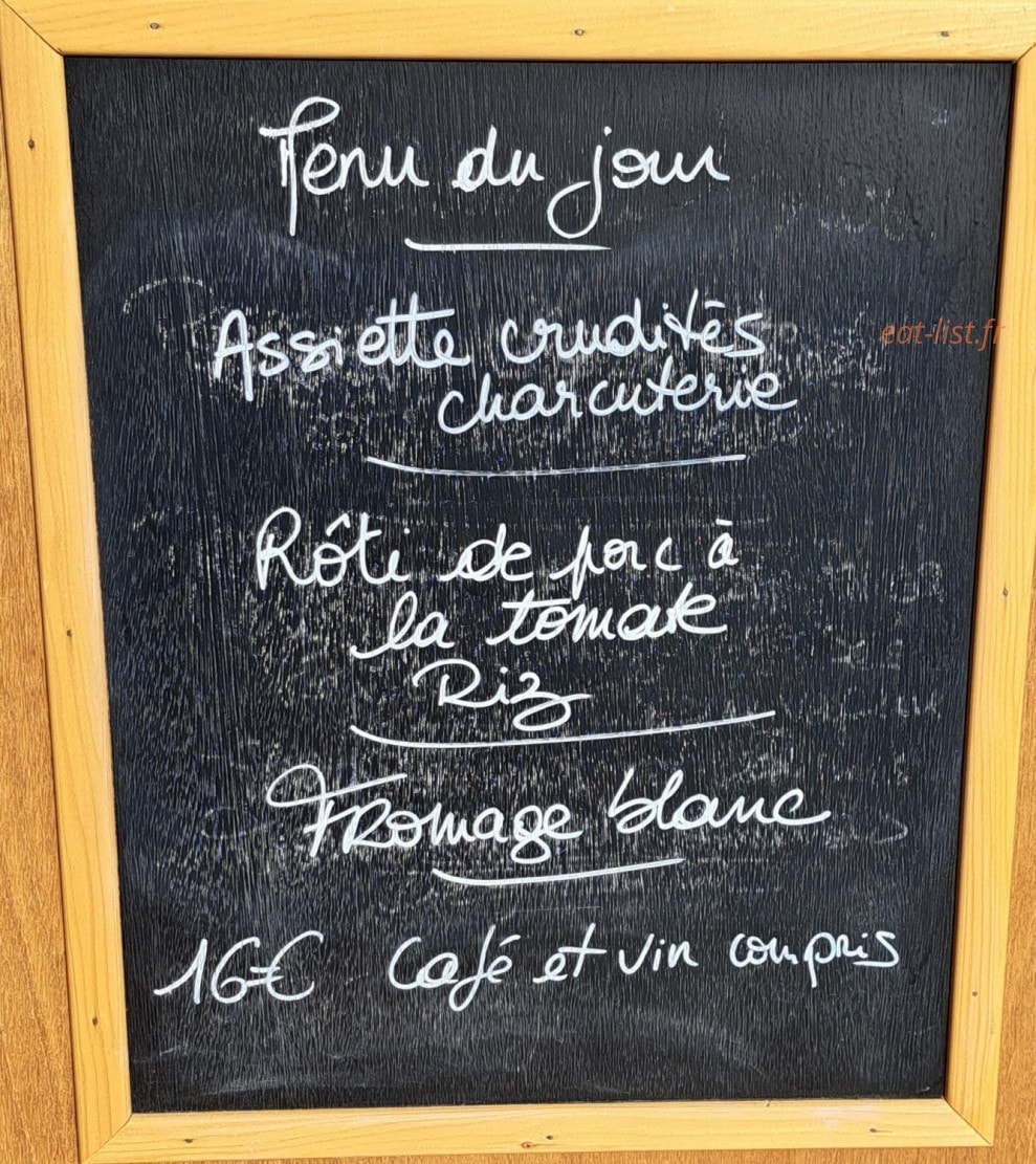 L'auberge de la Hournère — carte page 1