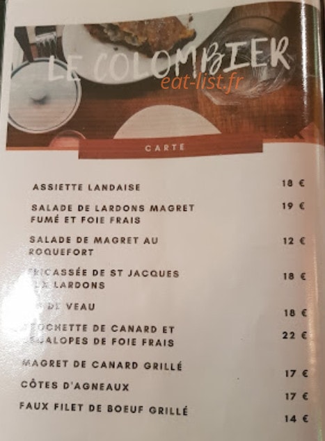 Le Colombier — carte page 2