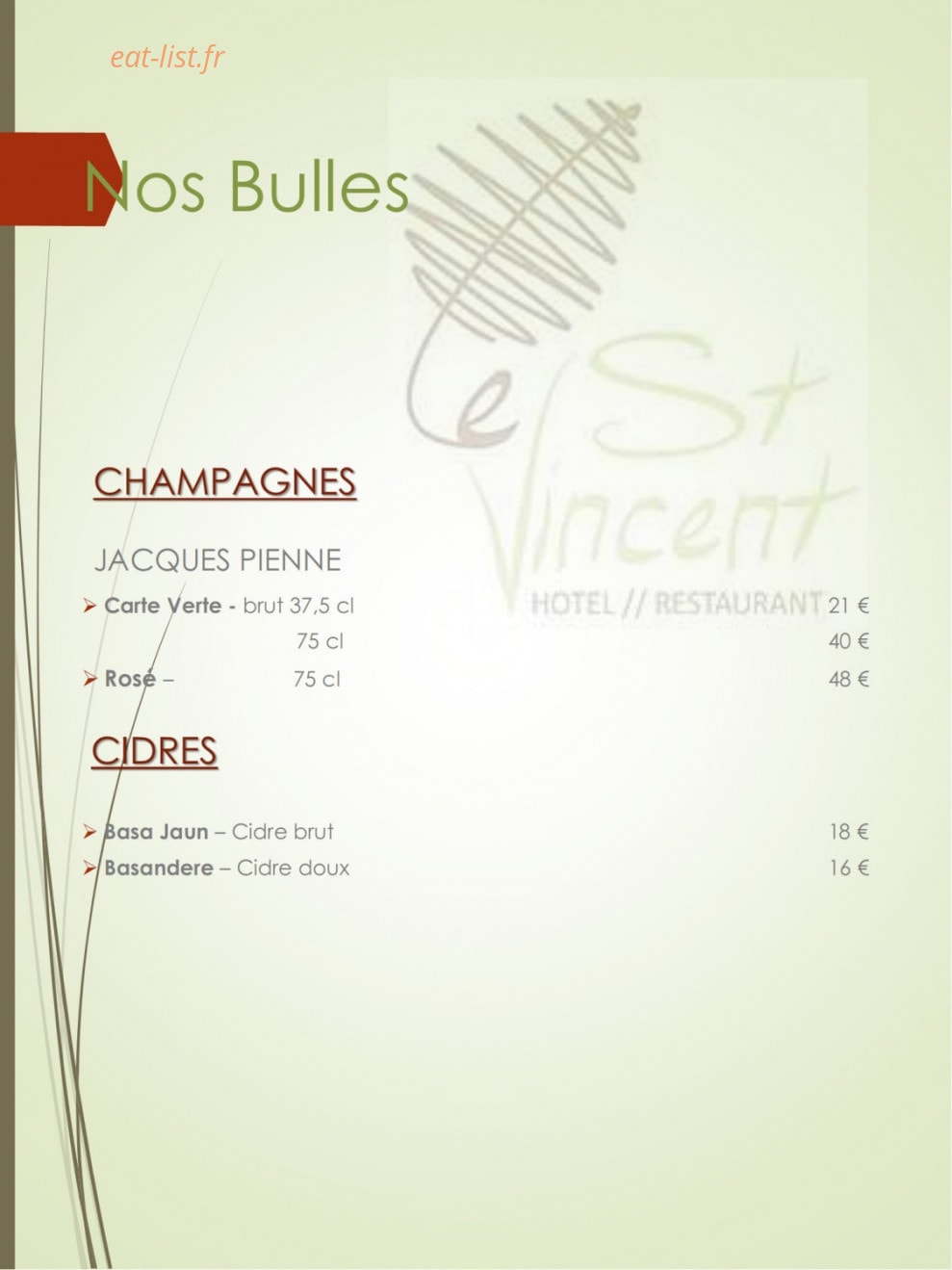 Le Saint Vincent — carte page 4