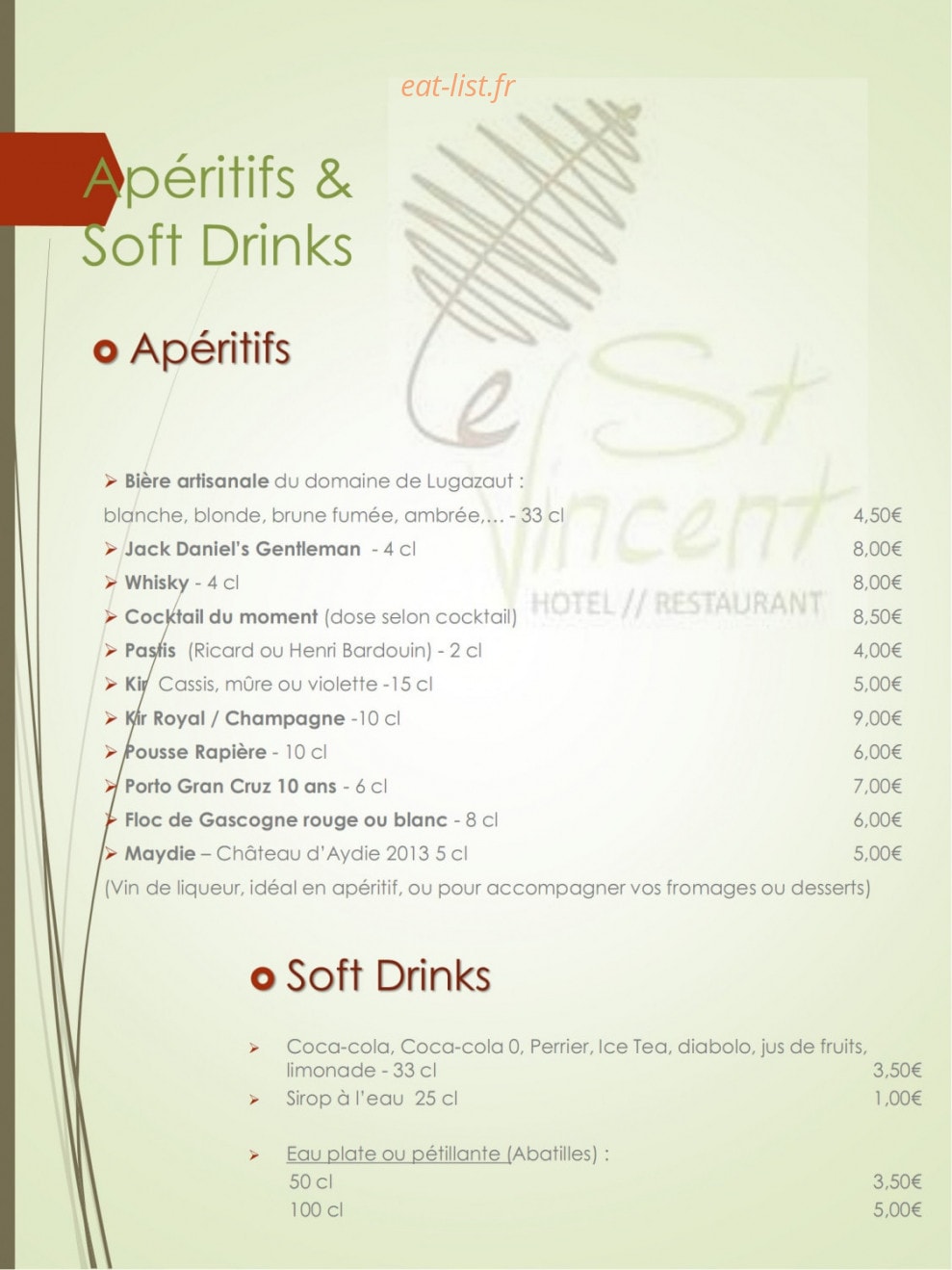 Le Saint Vincent — carte page 3
