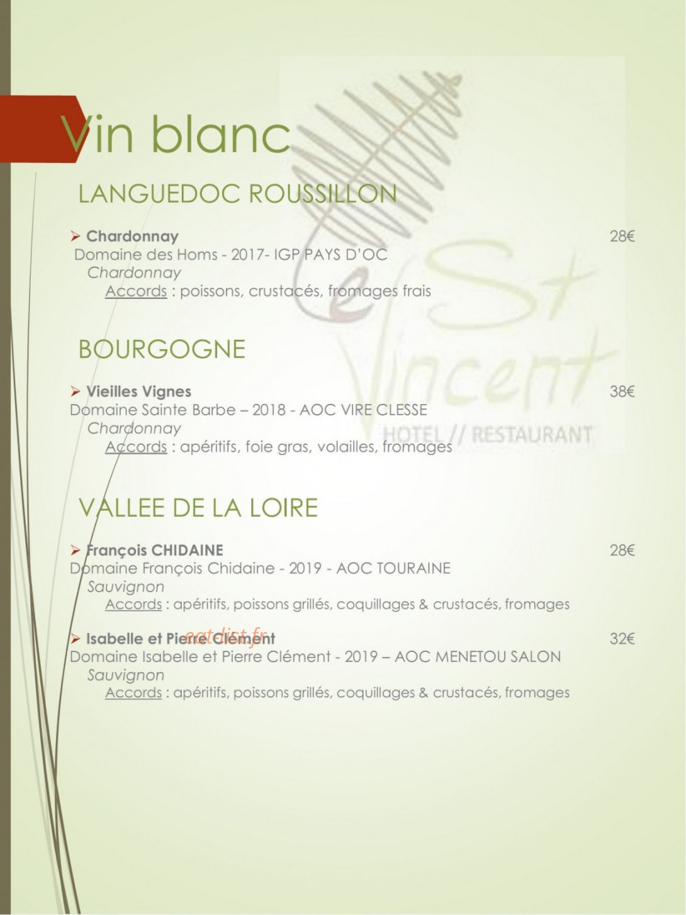 Le Saint Vincent — carte page 7