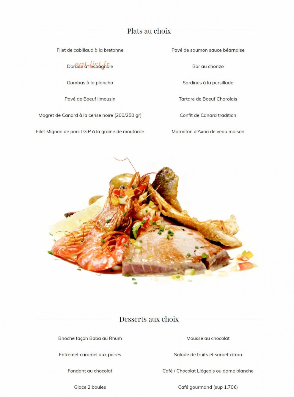 Belharra Café — carte page 2