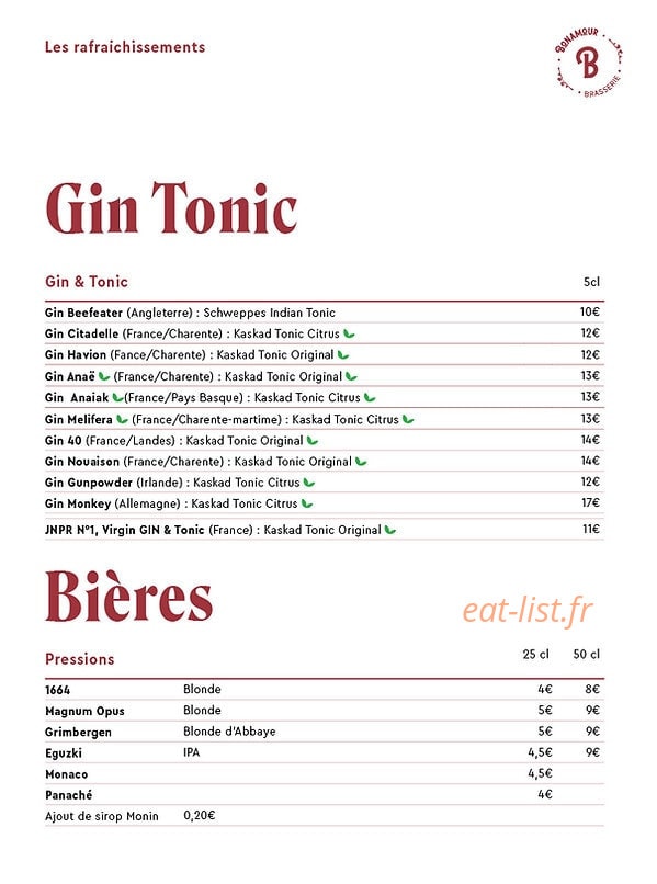Bonamour — carte page 3