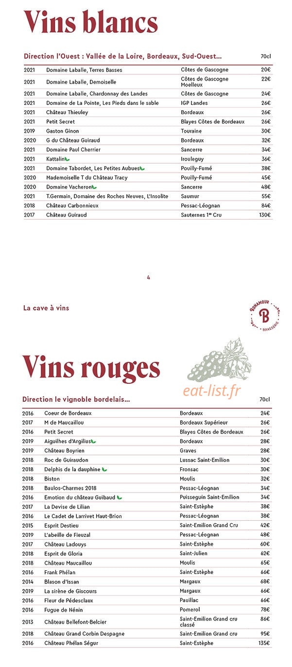Bonamour — carte page 4