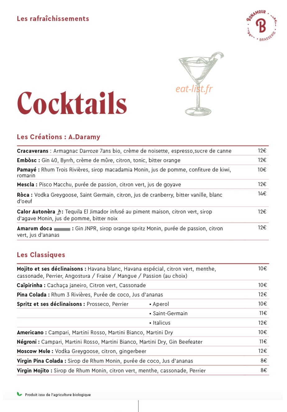 Bonamour — carte page 2